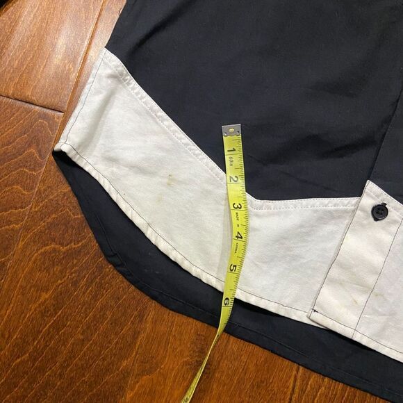 Rich Wierdo Color Block Black Tan White Button Down Shirt Cotton Men's XL - Picture 6 of 9